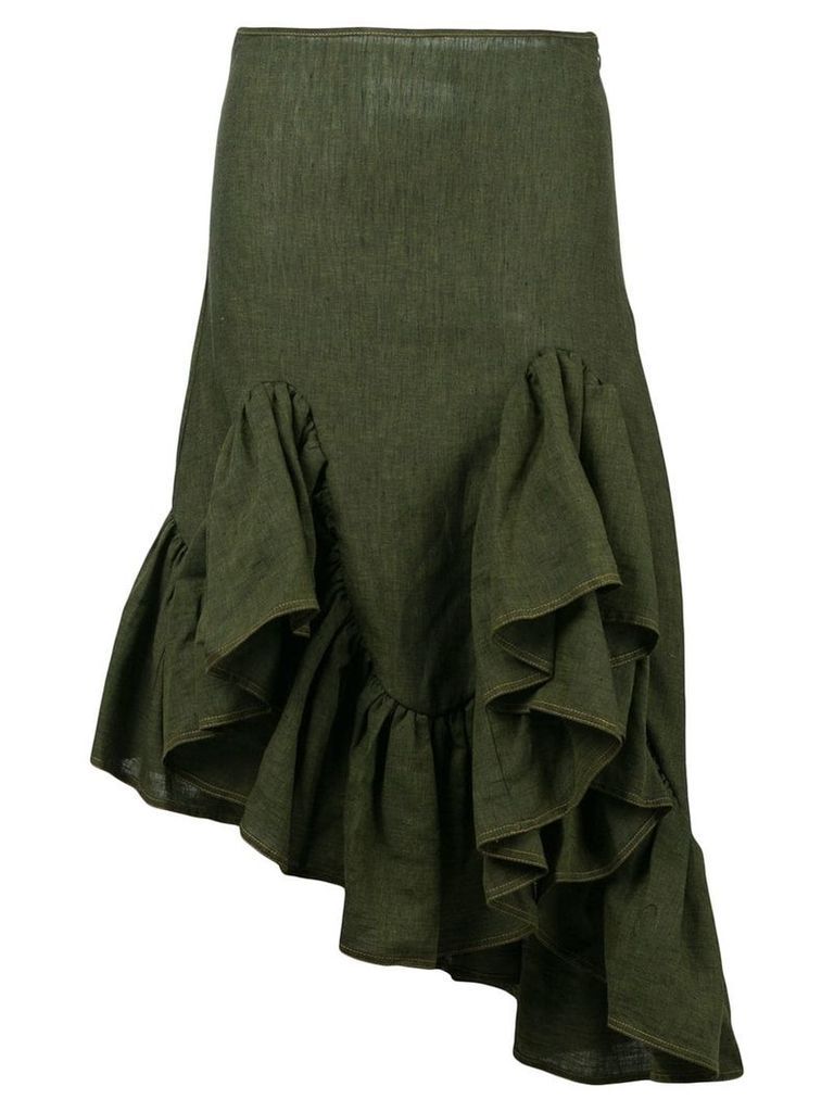 Marques'Almeida asymmetric ruffle skirt - Green