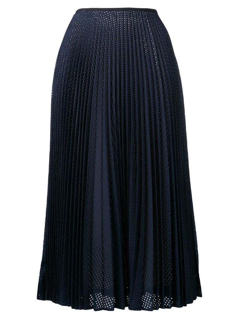 Fendi perforated pleated skirt - Blue