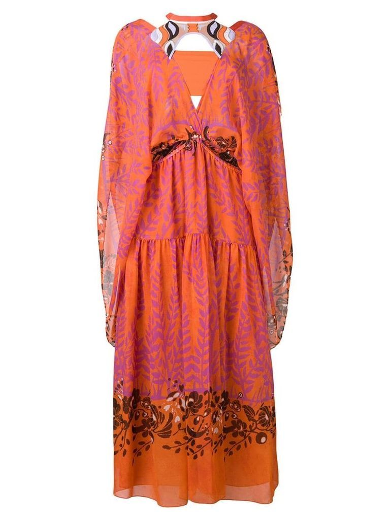 Fendi printed kaftan dress - ORANGE