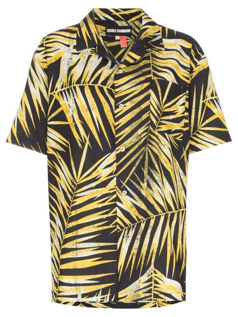 Double Rainbouu palm-print cotton Hawaiian shirt - Black