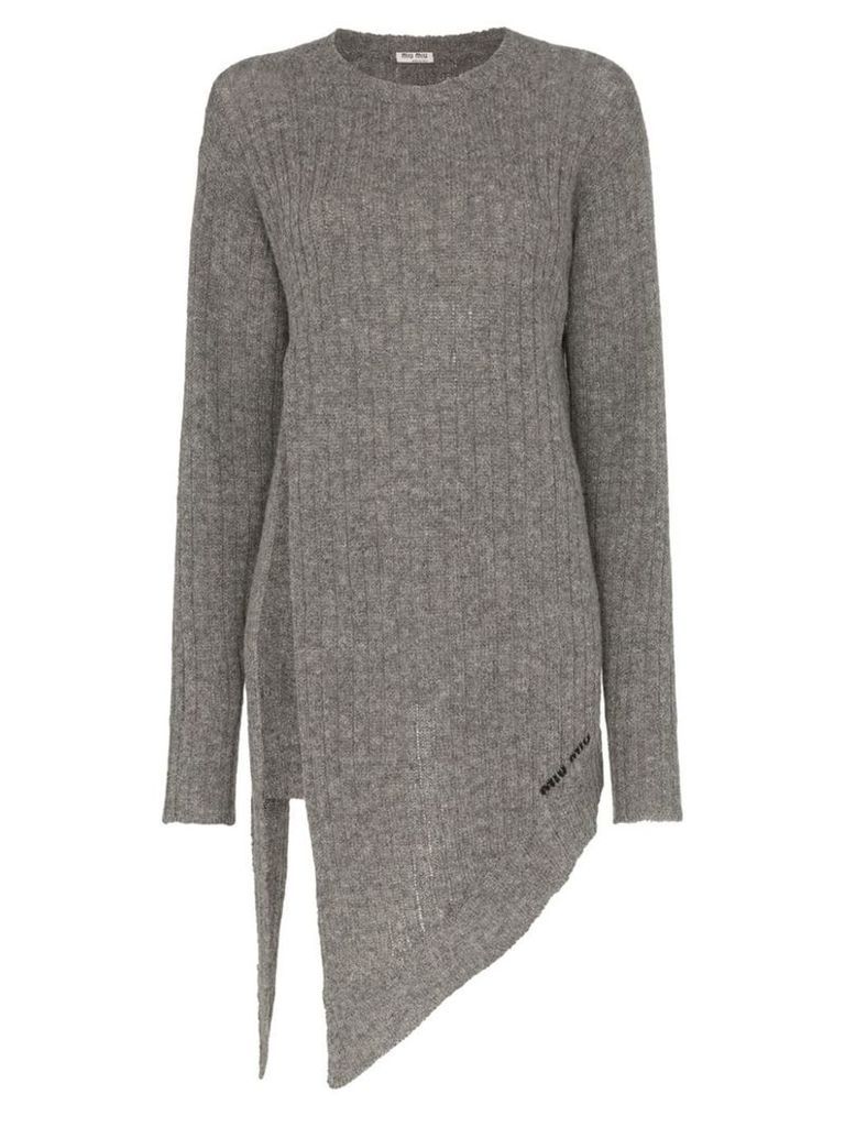 Miu Miu asymmetric wool pullover - Grey
