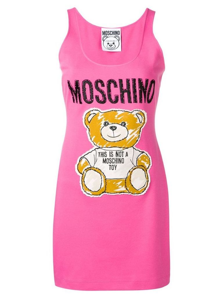 Moschino teddy bear jersey dress - Pink