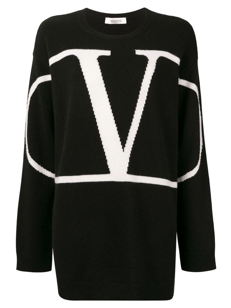 Valentino VLOGO cashmere oversized sweater - Black