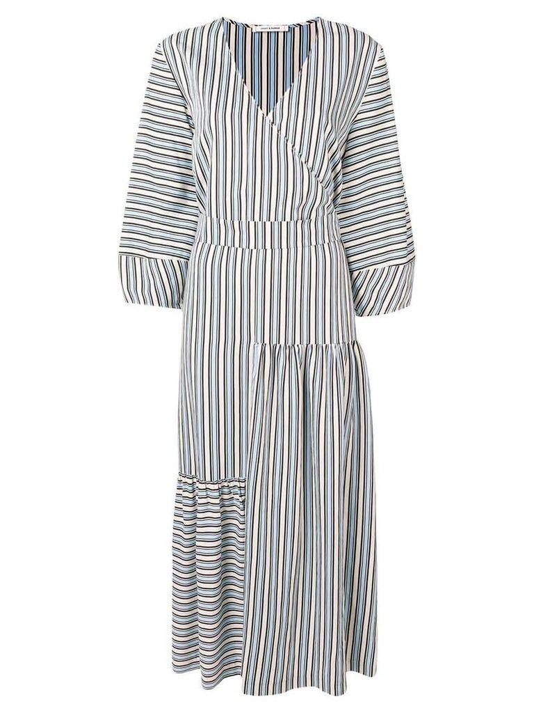 Chinti and Parker belted striped dress - NEUTRALS
