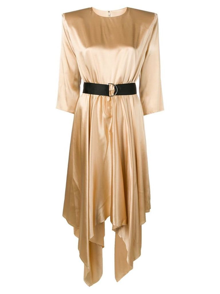 Federica Tosi belted satin dress - GOLD