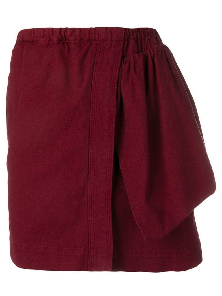 Nº21 asymmetric design skirt - Red