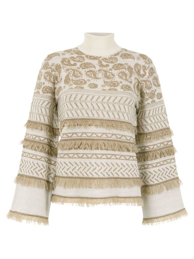 Nk fringed knit sweater - Neutrals