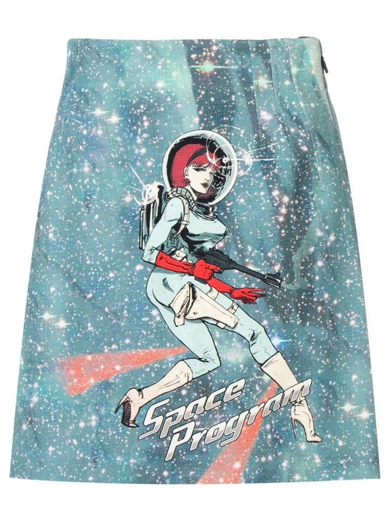 Pinko blue Space Program skirt