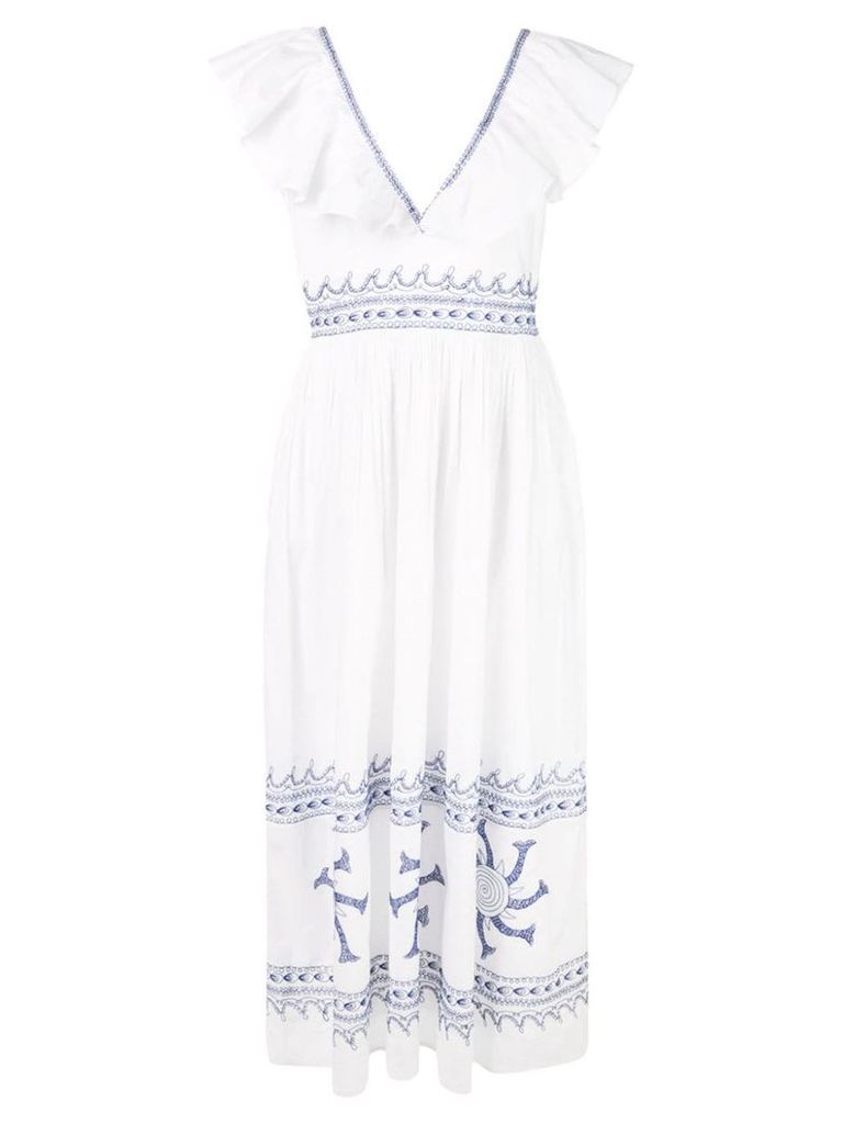 Le Sirenuse Friday embroidered maxi dress - White