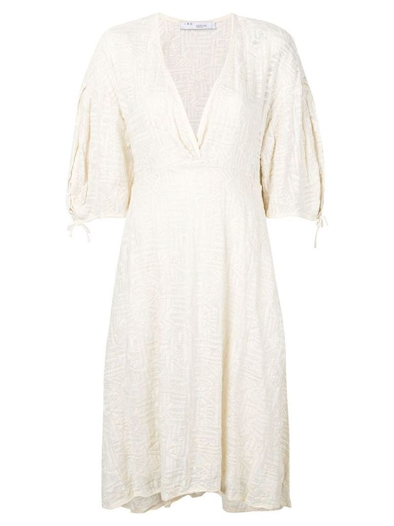 IRO embroidered v-neck dress - White