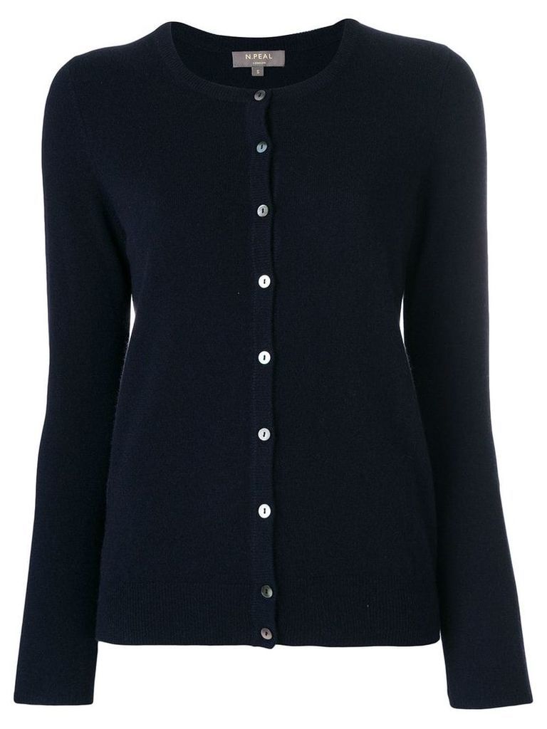 N.Peal cashmere round neck cardigan - Blue