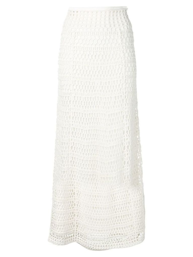 Theory crochet-knit high-waist skirt - White