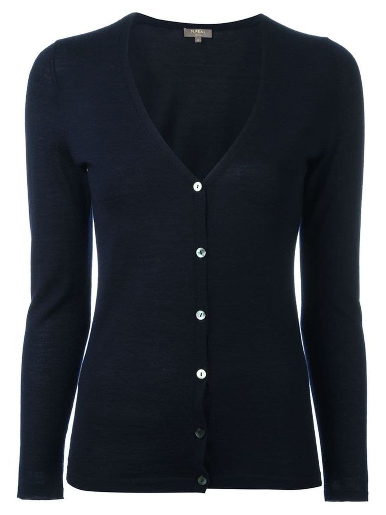 N.Peal cashmere button up cardigan - Blue