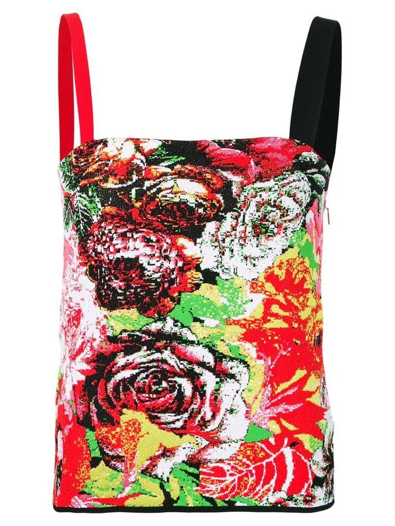 Versace floral jacquard tank top - Red