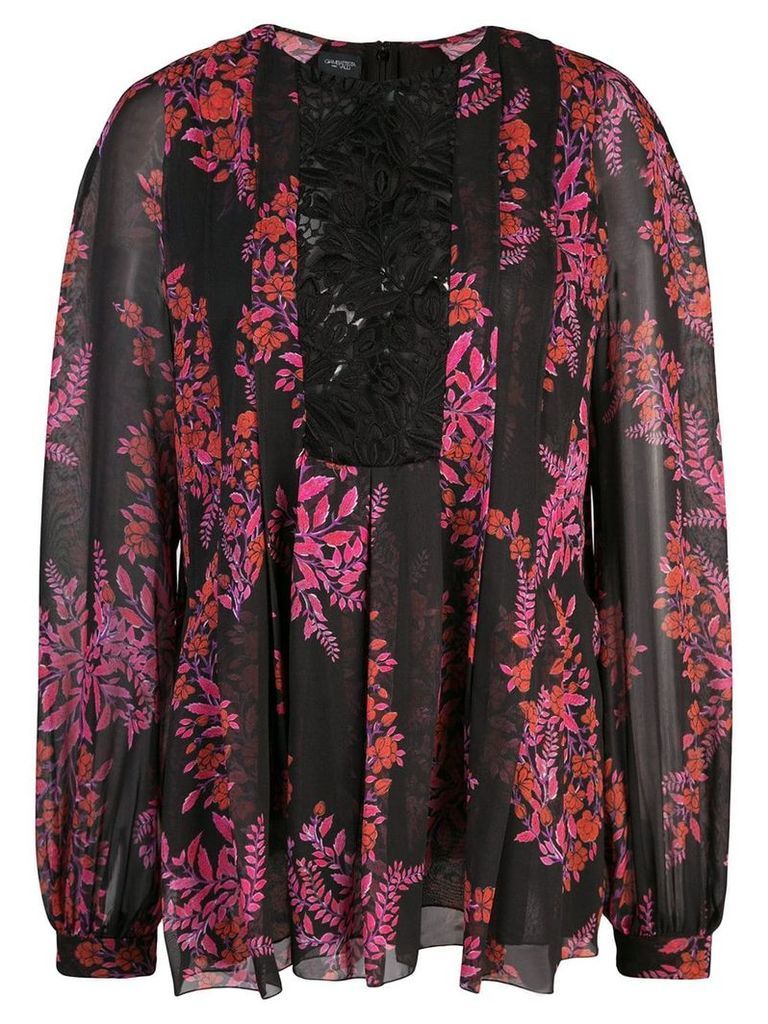 Giambattista Valli lace panel floral blouse - Black