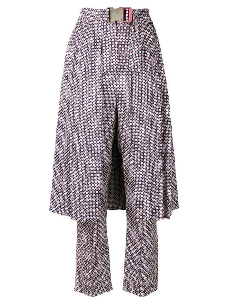 Fendi overlaying half-skirt trousers - PINK