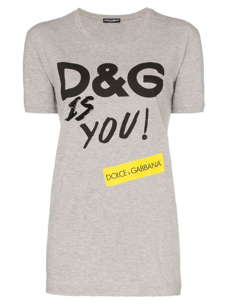 Dolce & Gabbana D & G Is You print cotton T-shirt - Grey