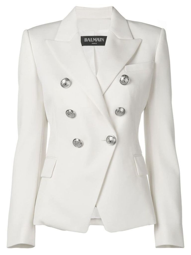 Balmain double-breasted blazer jacket - White