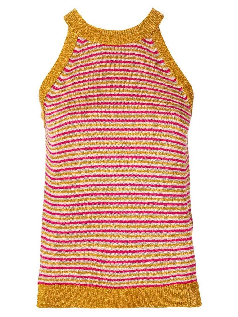 Twin-Set striped knitted top - GOLD