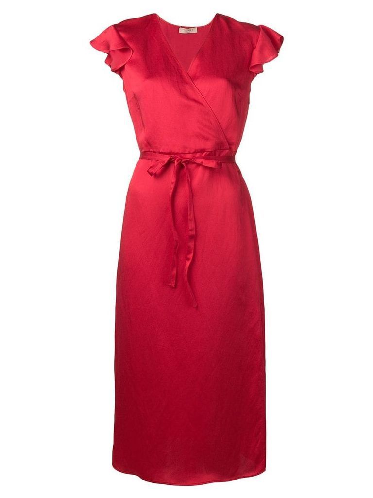 Twin-Set mid-length wrap dress - Red