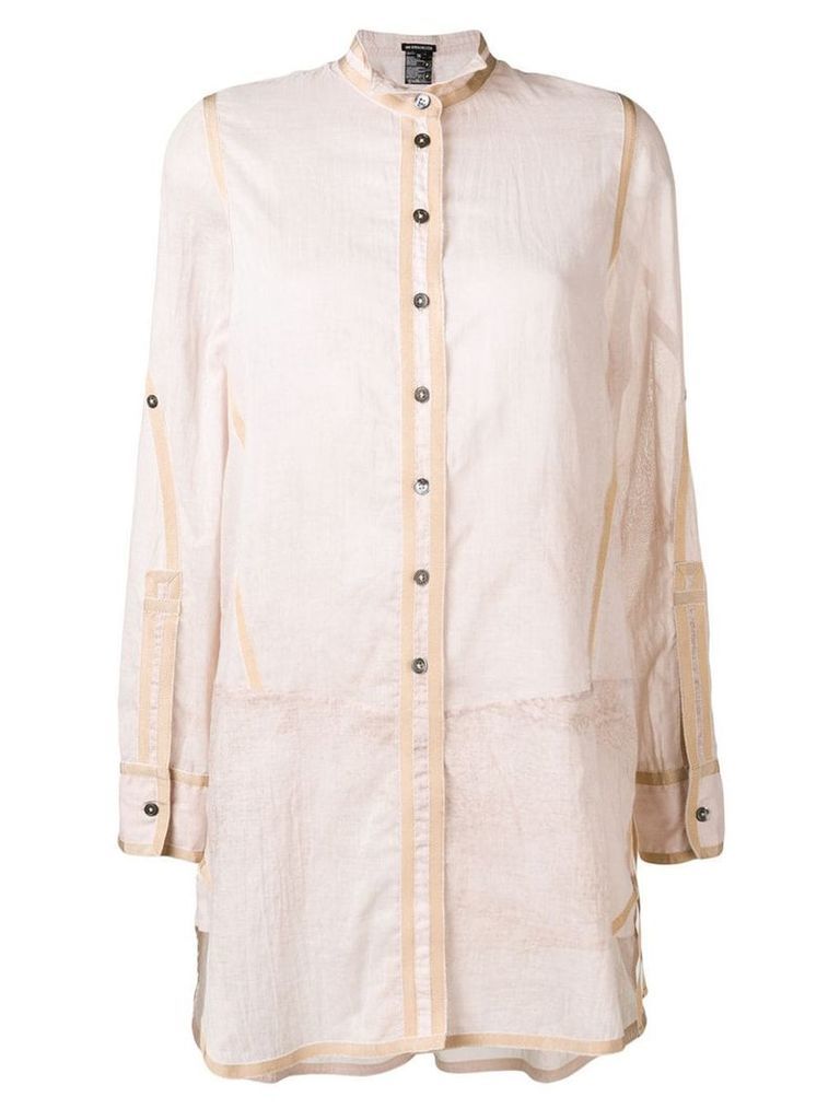 Ann Demeulemeester tunic style button blouse - NEUTRALS