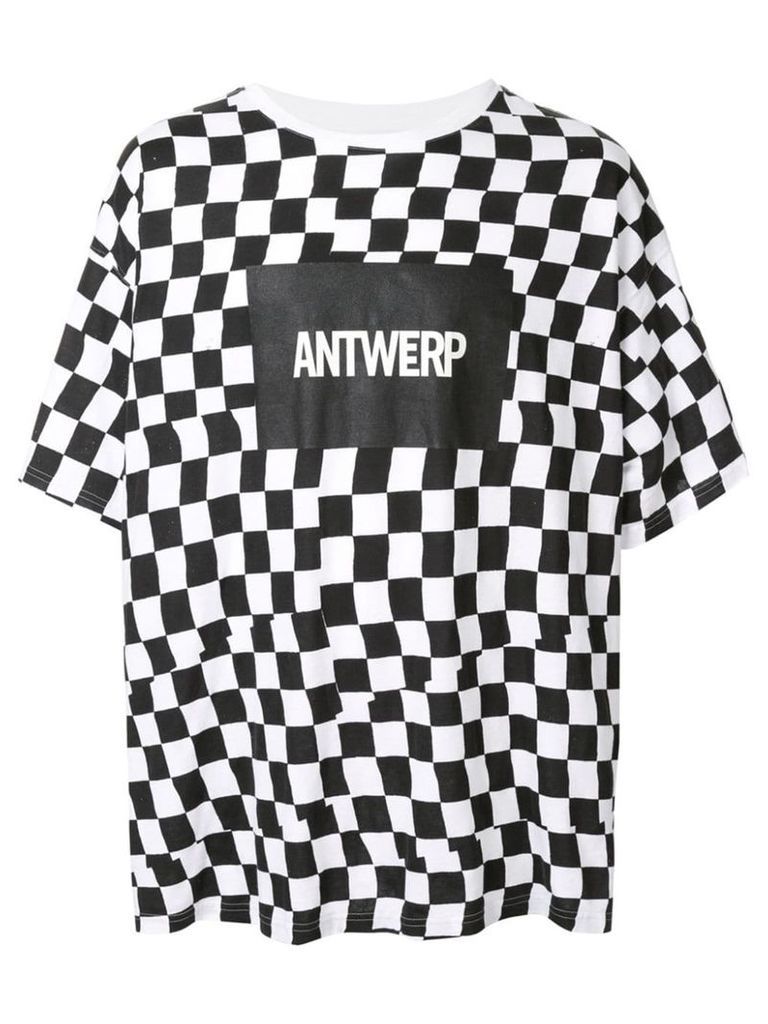 Facetasm checkered logo print T-shirt - Black
