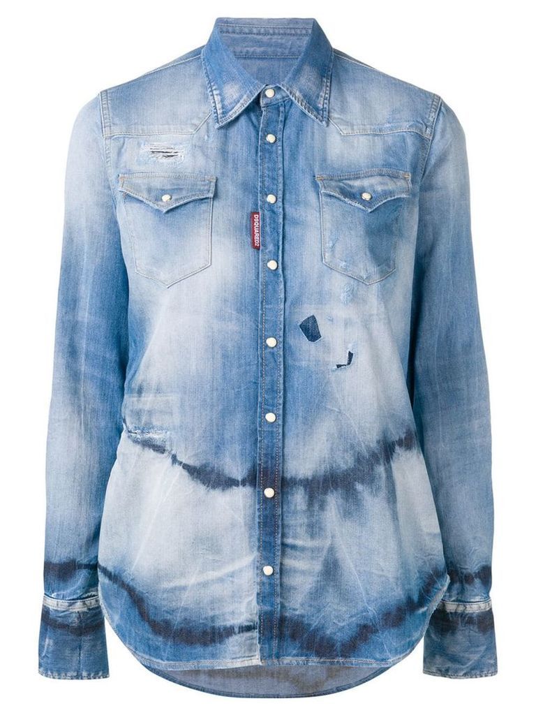 Dsquared2 tie-dye denim shirt - Blue