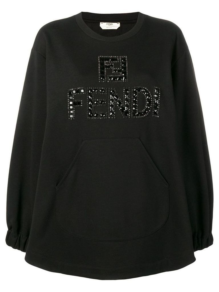 Fendi stud embellished sweatshirt - Black