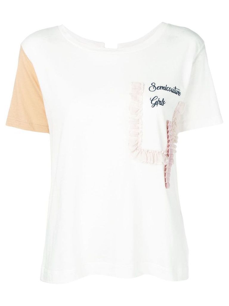 Semicouture tie back T-shirt - White