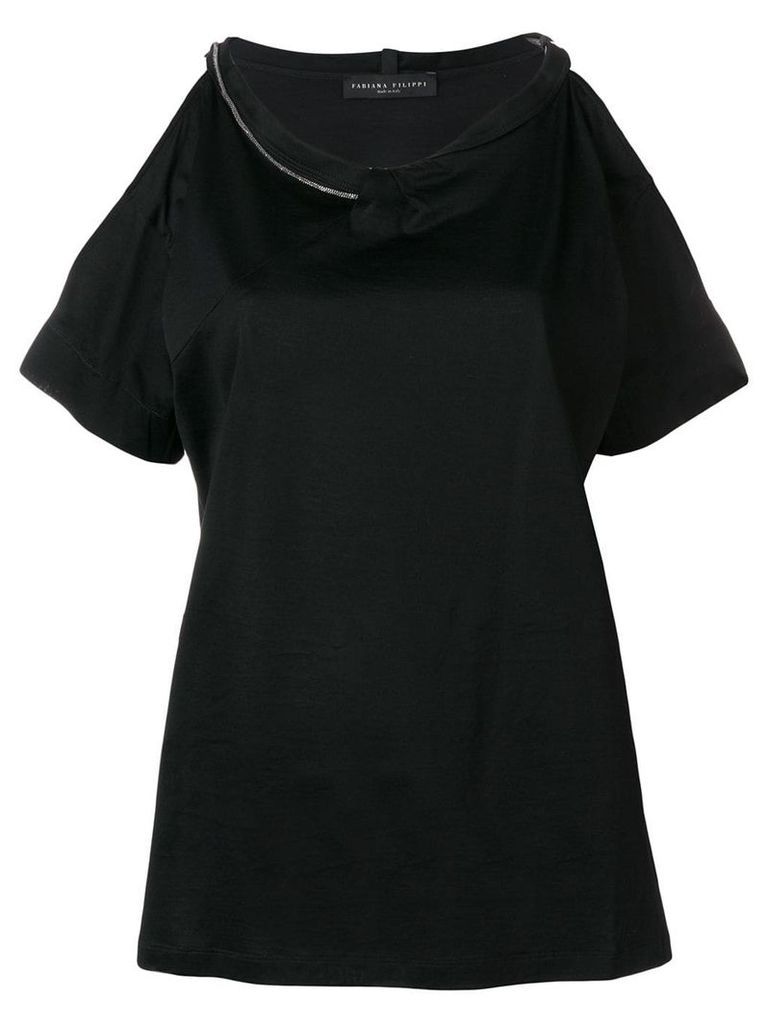 Fabiana Filippi cut-out shoulder T-shirt - Black