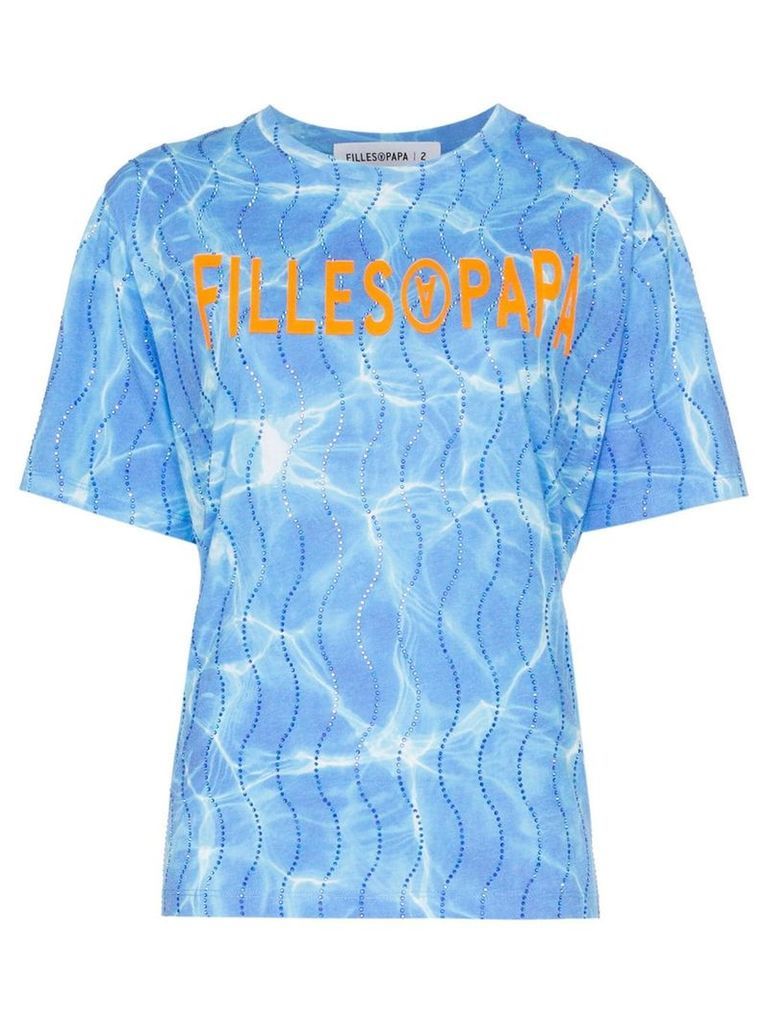 Filles A Papa Splash logo-print crystal-embellished cotton-blend