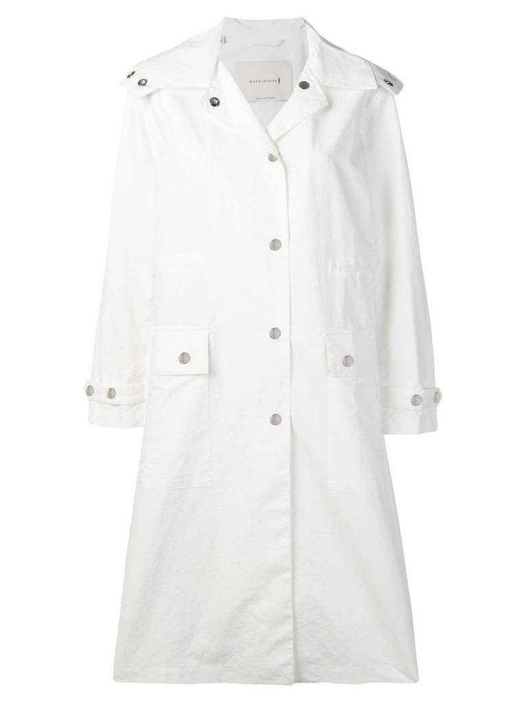 Mackintosh hooded rain coat - White