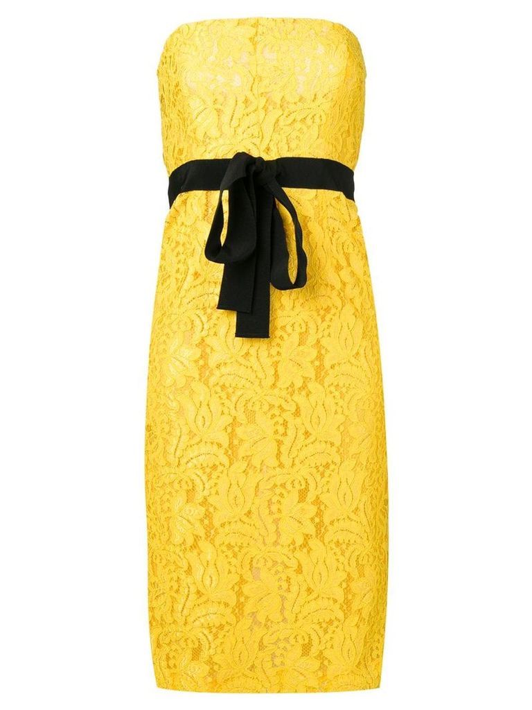 Brognano embroidered strapless dress - Yellow