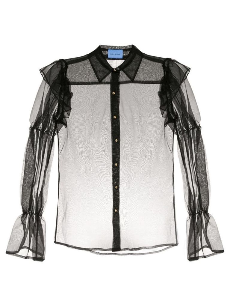Macgraw Souffle sheer blouse - Black