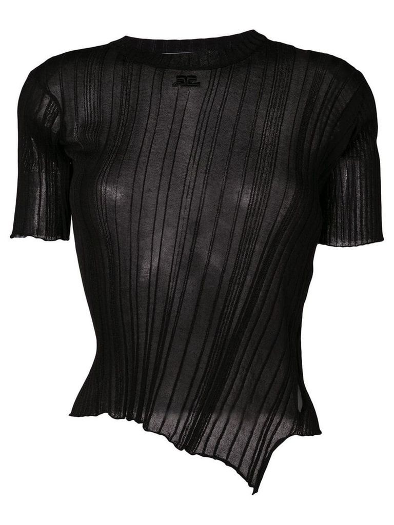 Courrèges sheer knitted top - Black