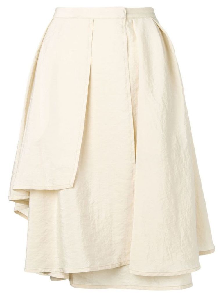 Lemaire draped midi skirt with layers - NEUTRALS