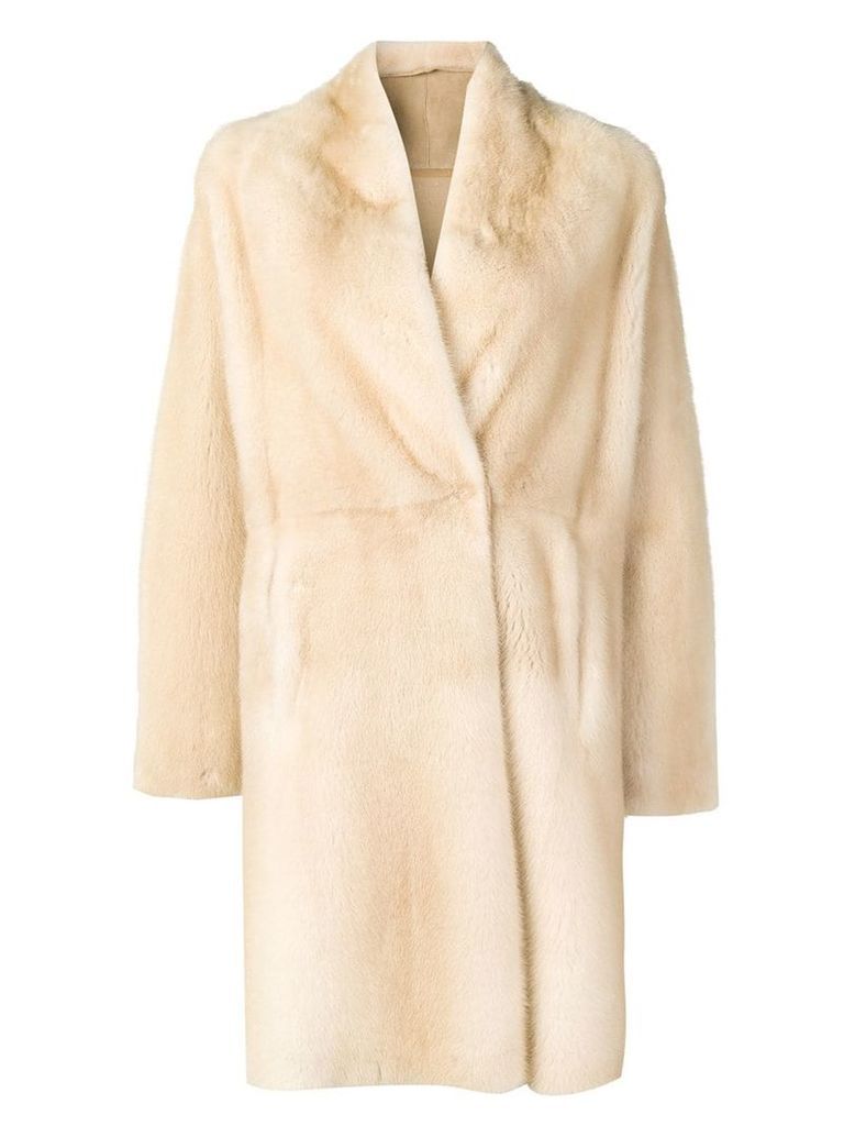 Liska oversized single-breasted coat - NEUTRALS