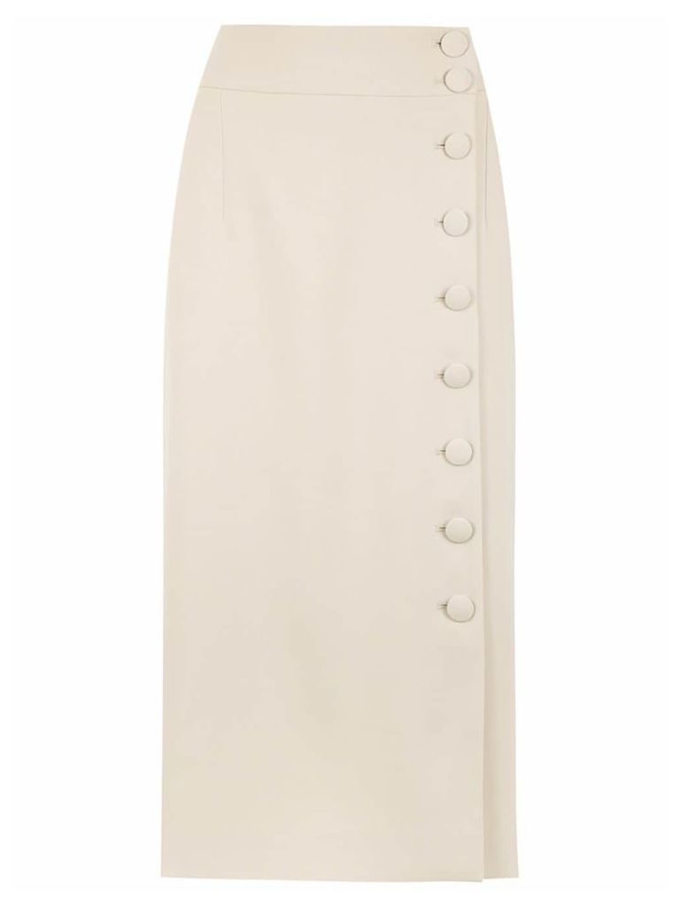 Egrey midi buttonned skirt - NEUTRALS