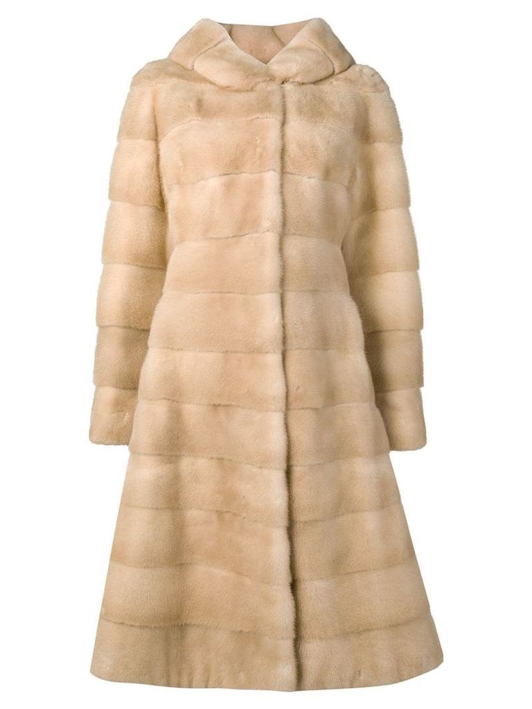 Liska Valencia long fur coat - NEUTRALS