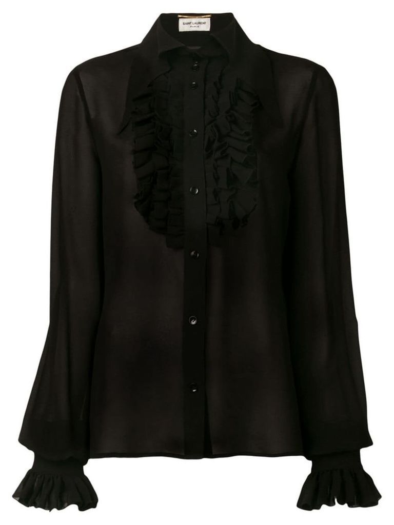 Saint Laurent frill detail shirt - Black