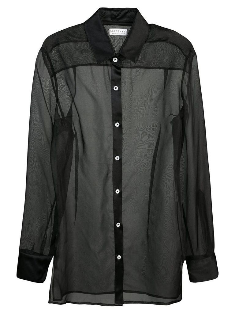 Dresshirt transparent silk organza shirt - Black