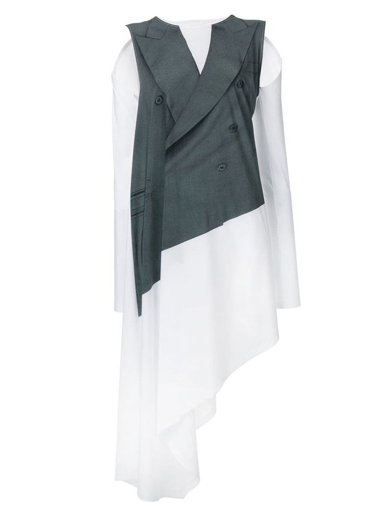 MM6 Maison Margiela jacket layered dress - White