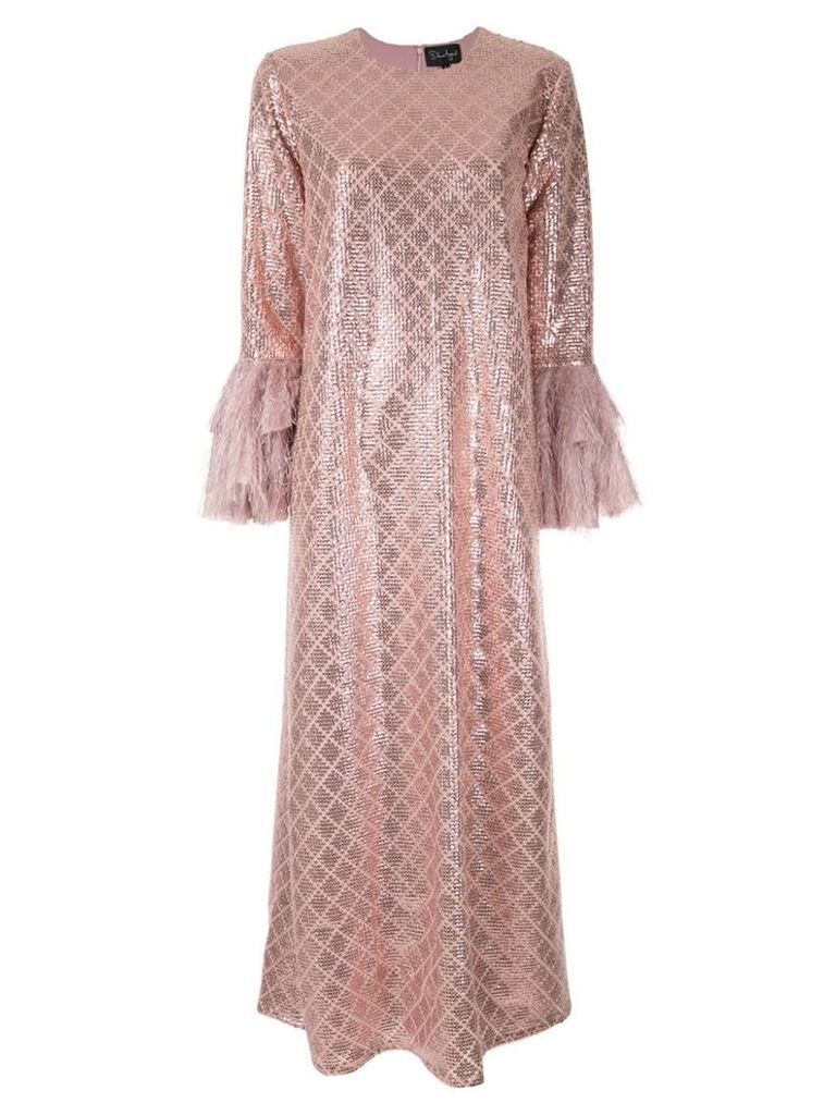 Dima Ayad sequin embroidered flared dress - Pink