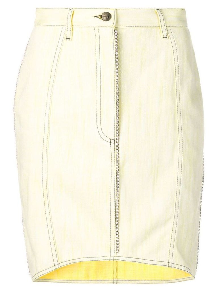 Marco De Vincenzo embellished trim denim skirt - Yellow