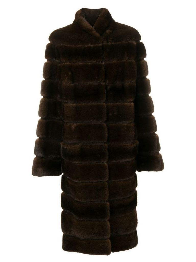 Liska Alfie long fur coat - Brown