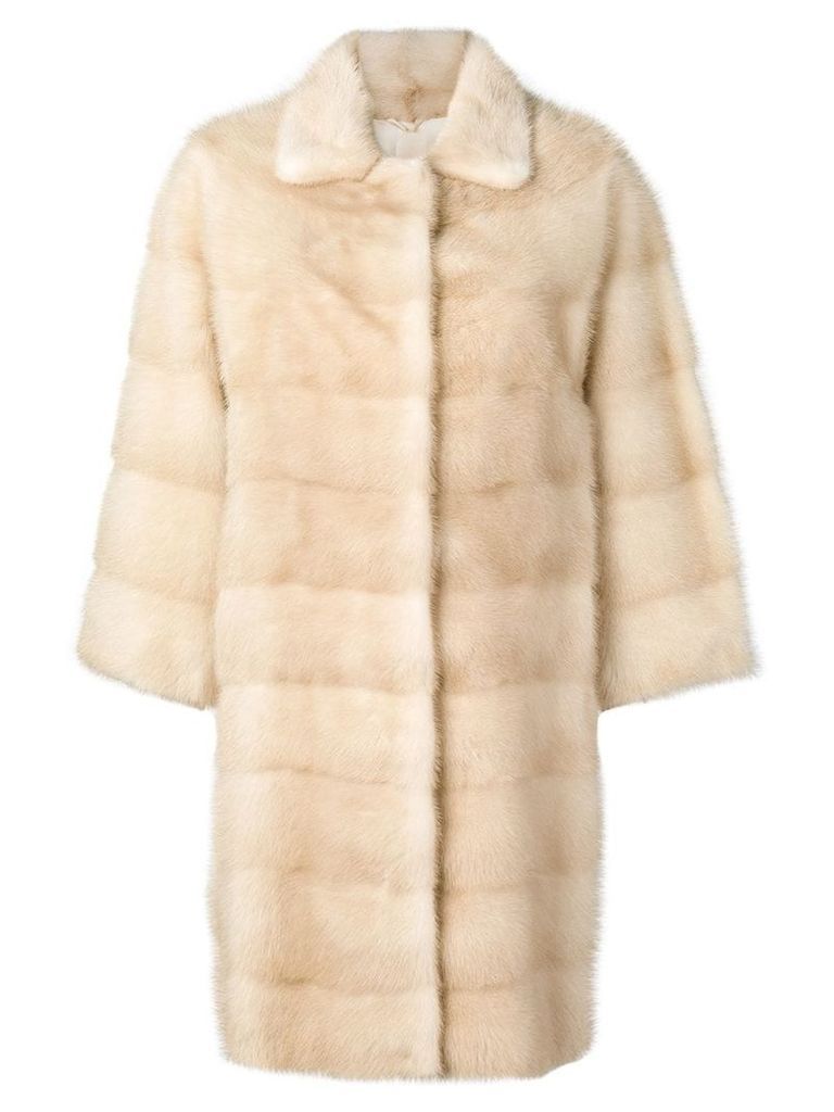 Liska oversized single-breasted coat - NEUTRALS