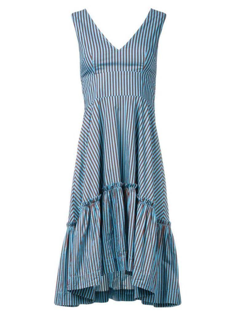 P.A.R.O.S.H. striped ruffle dress - Blue