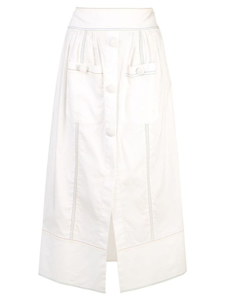 Rosie Assoulin front slit skirt - White