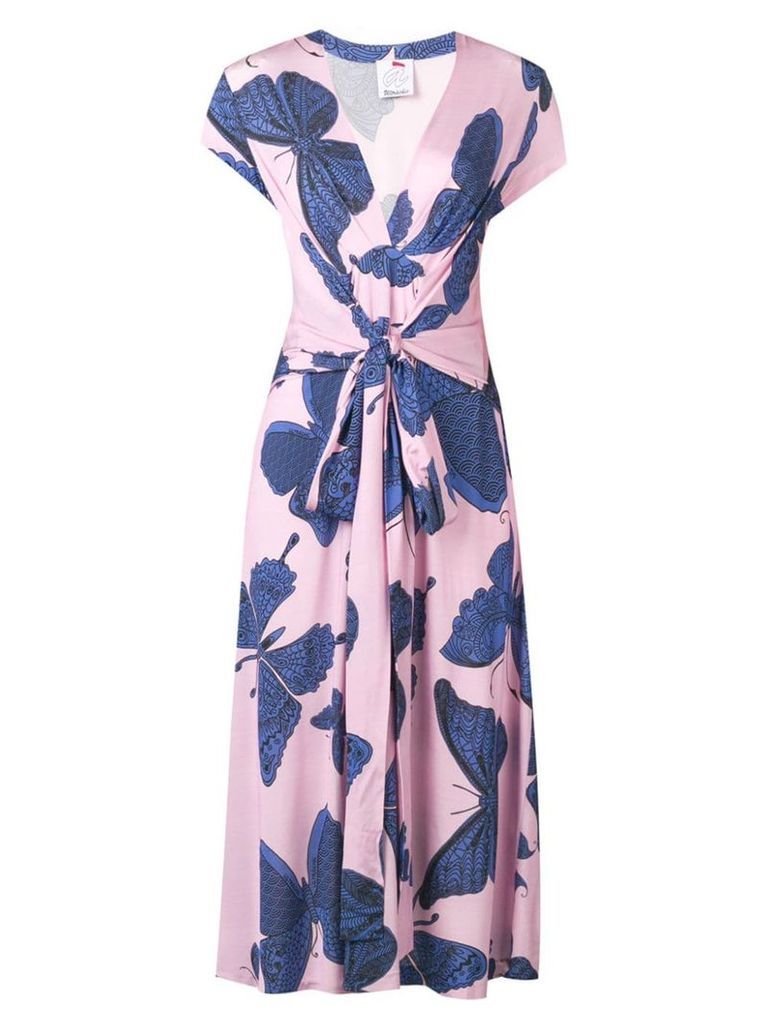 Ultràchic butterfly print wrap dress - Pink