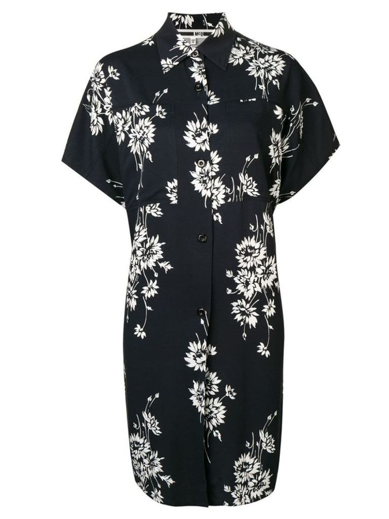 McQ Alexander McQueen floral oversize shirt-dress - Black